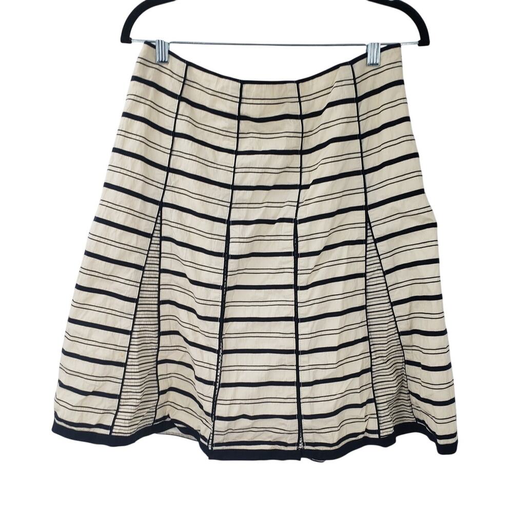 TALBOTS Striped Skirt Womens Petite Size 10 Side Zip